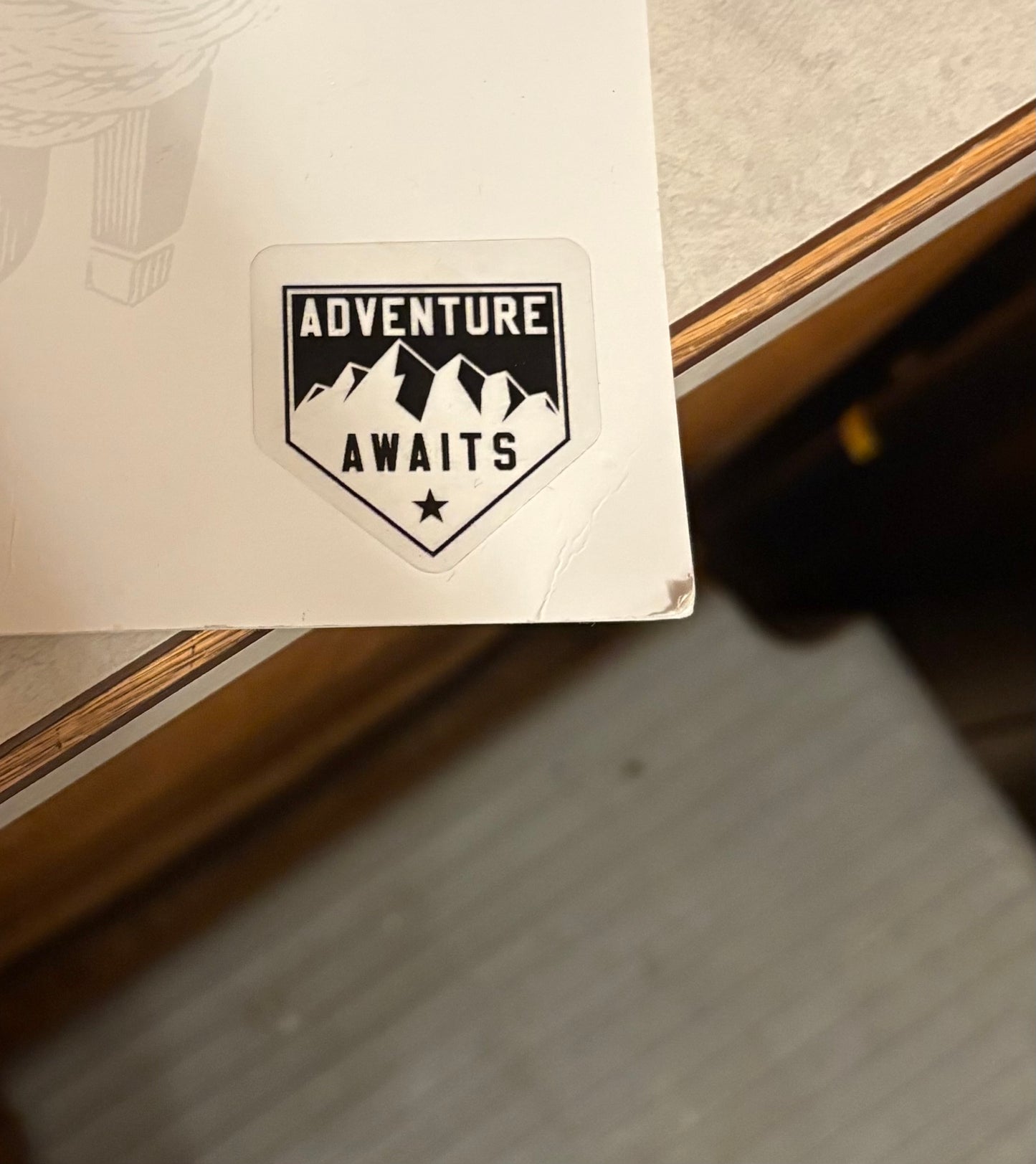 “Adventure awaits” transparent stickers