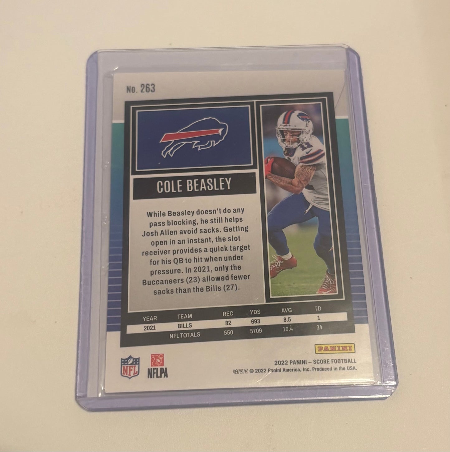 Cole Beasley Buffalo Bills 2022 Panini