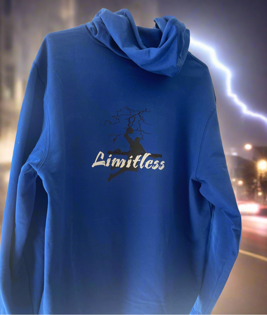 Limitless hoodie blue (Sedg’s shop logo front)