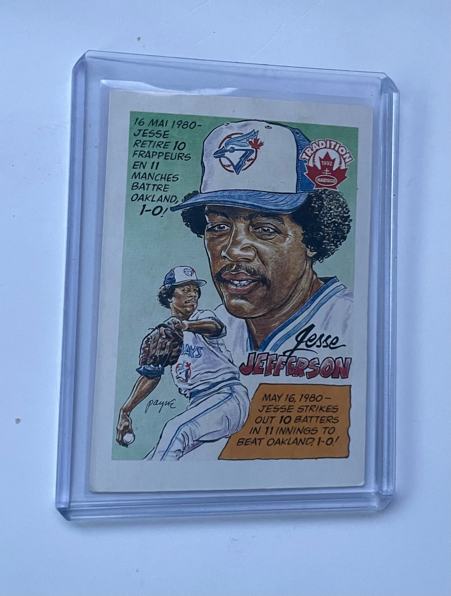 Jesse Jefferson Toronto Blue Jays Tradition 1992 Nabisco