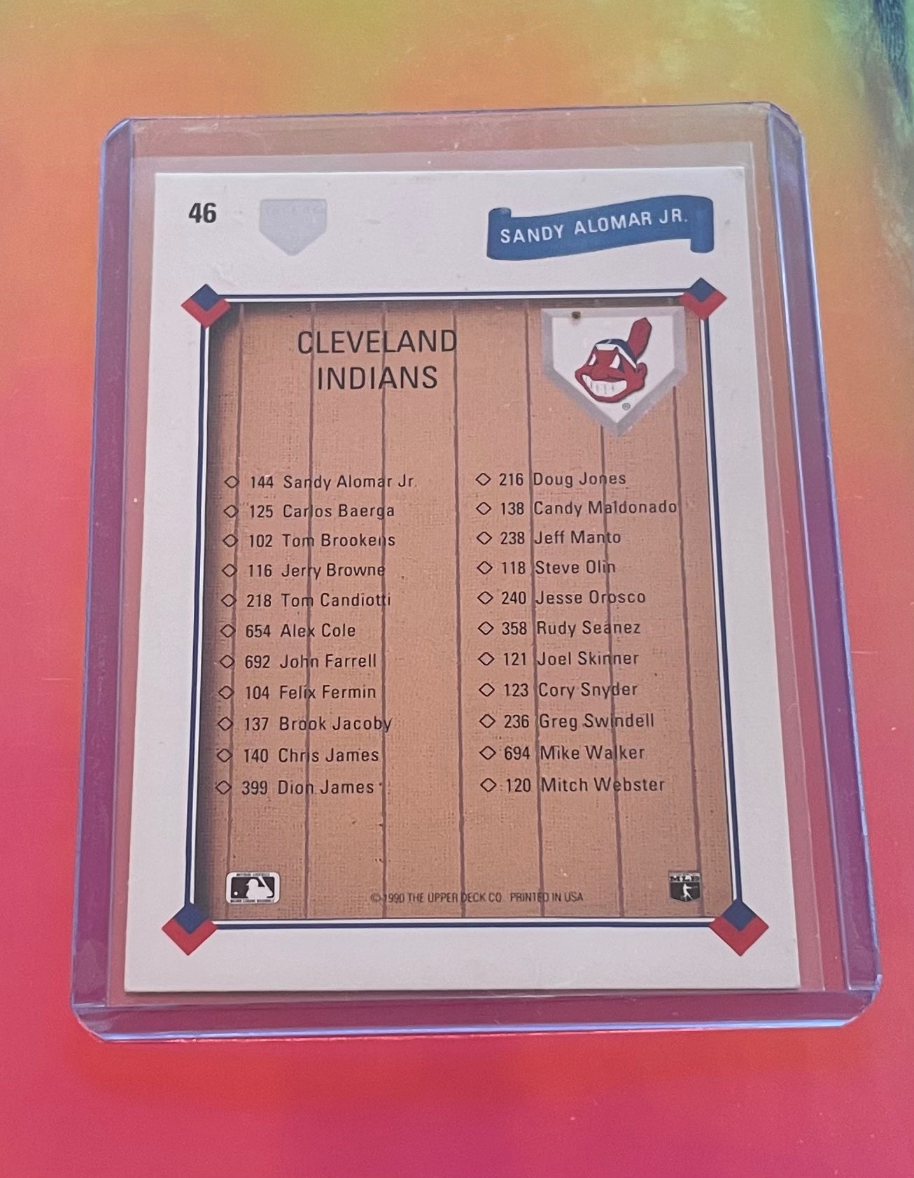 Sandy Alomar Jr. Cleveland Indians 1990 Upper Deck