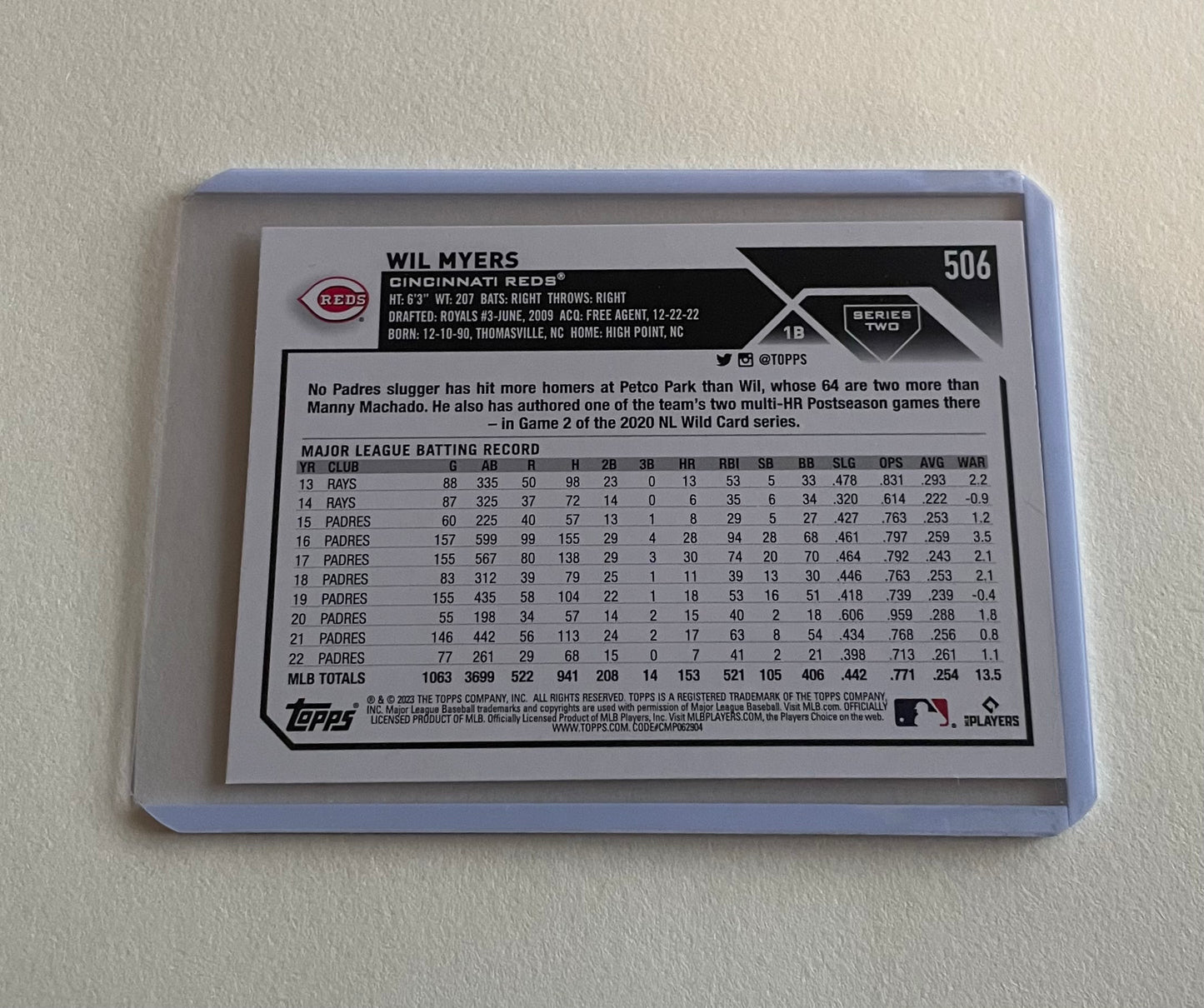 Will Myers Cincinnati Reds Topps 2023