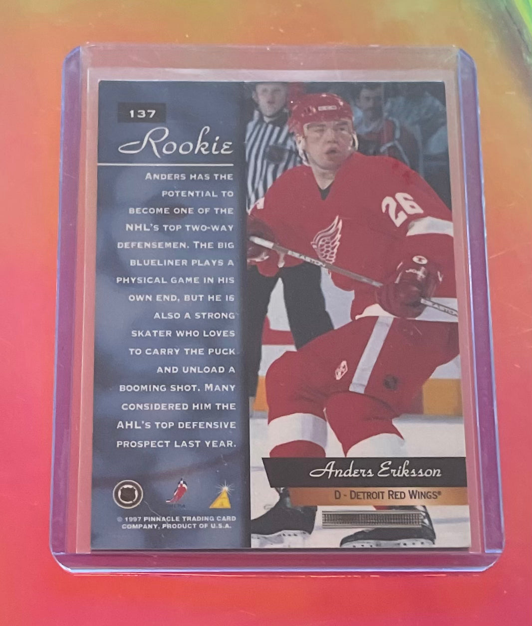 Anders Erikson Detroit Red Wings Pinnacle Zenith ‘96/97 Rookie