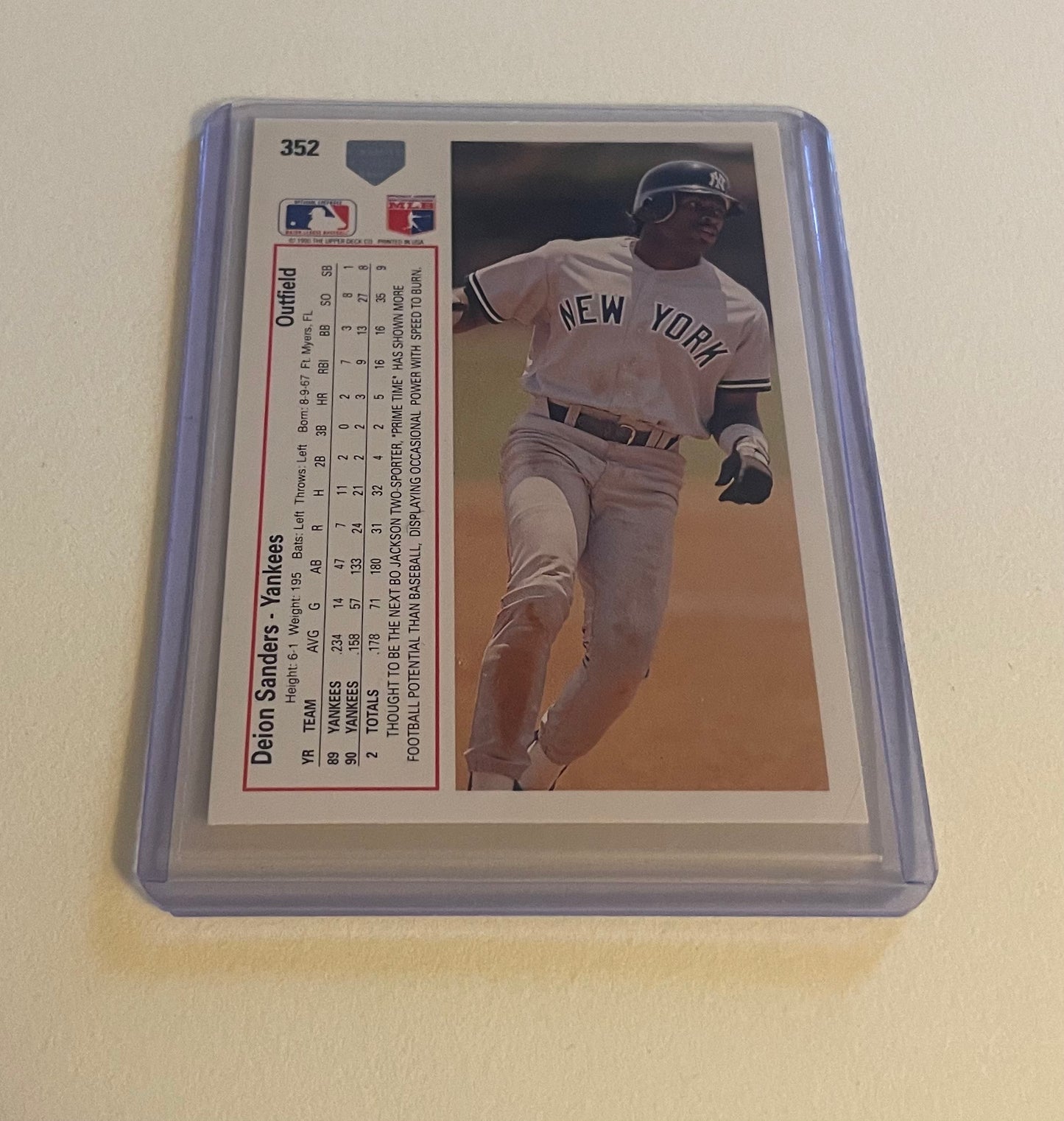 Deion Sanders New York Yankees 1990-91 Upper Deck