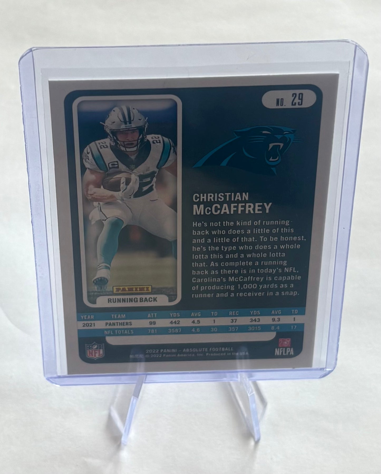 Christian McCaffrey Carolina Panthers 2022 Panini