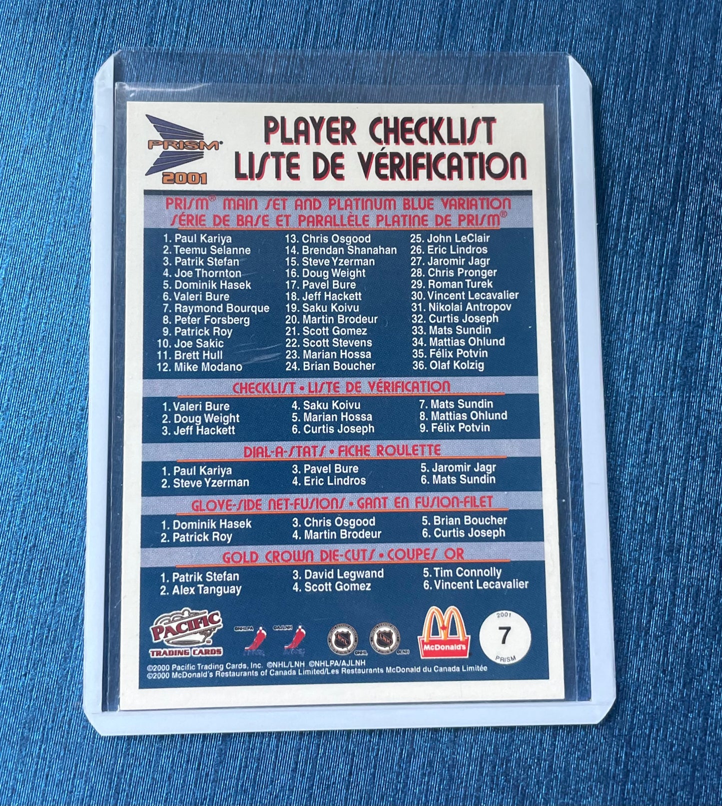 Mats Sundin Toronto Maple Leafs 2001 Pacific Prism