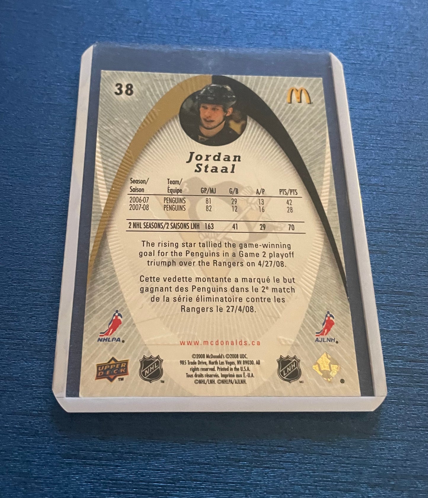 Jordan Staal Pittsburg Penguins 2008 Upper Deck