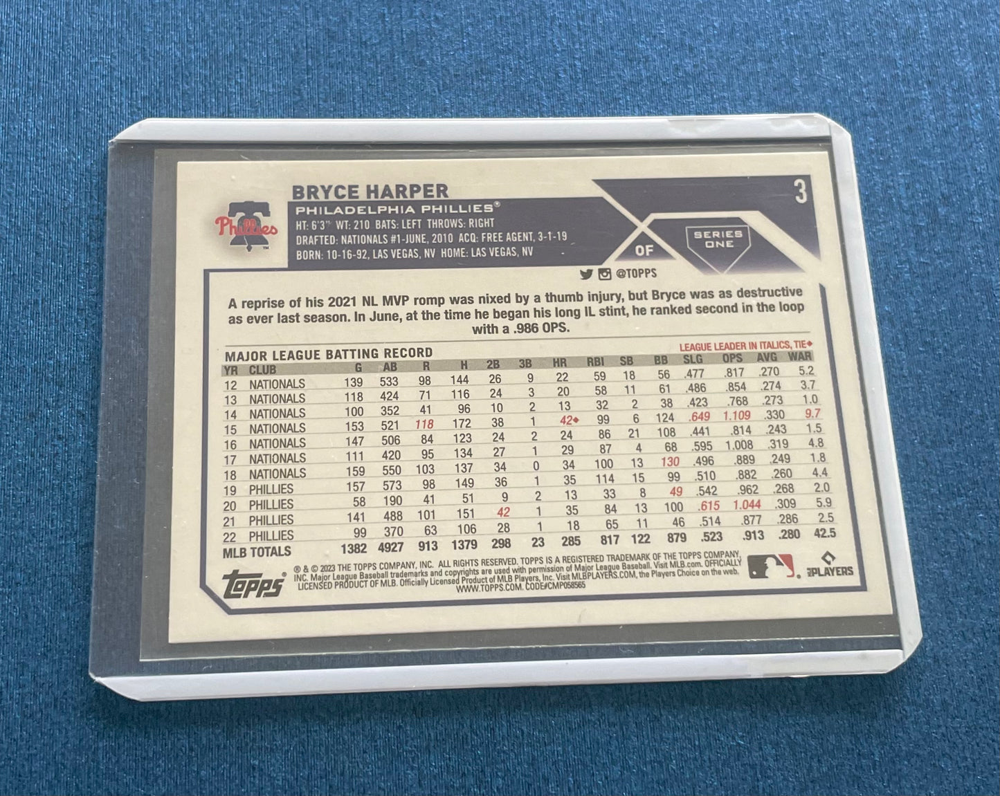 Bryce Harper Philadelphia Phillies Topps 2023