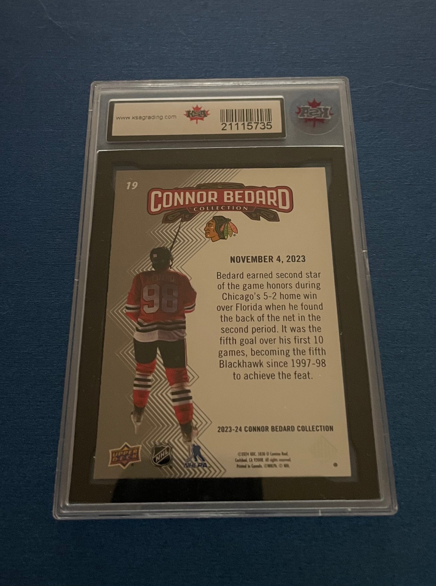 Connor Bedard Collection graded 9.5 (ksa) Upper Deck 2024