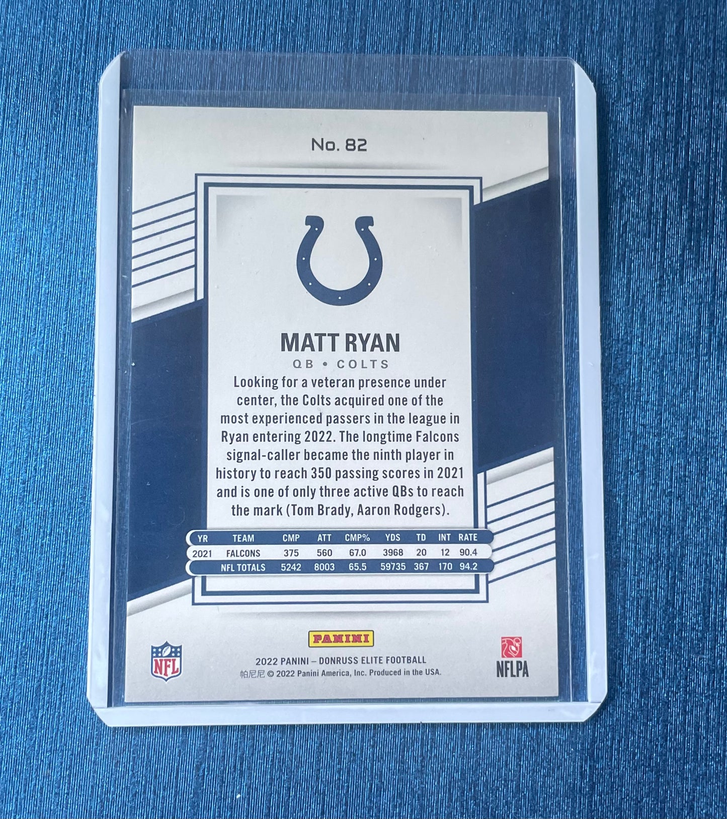 Matt Ryan Indianapolis Colts 2022 Donruss Elite
