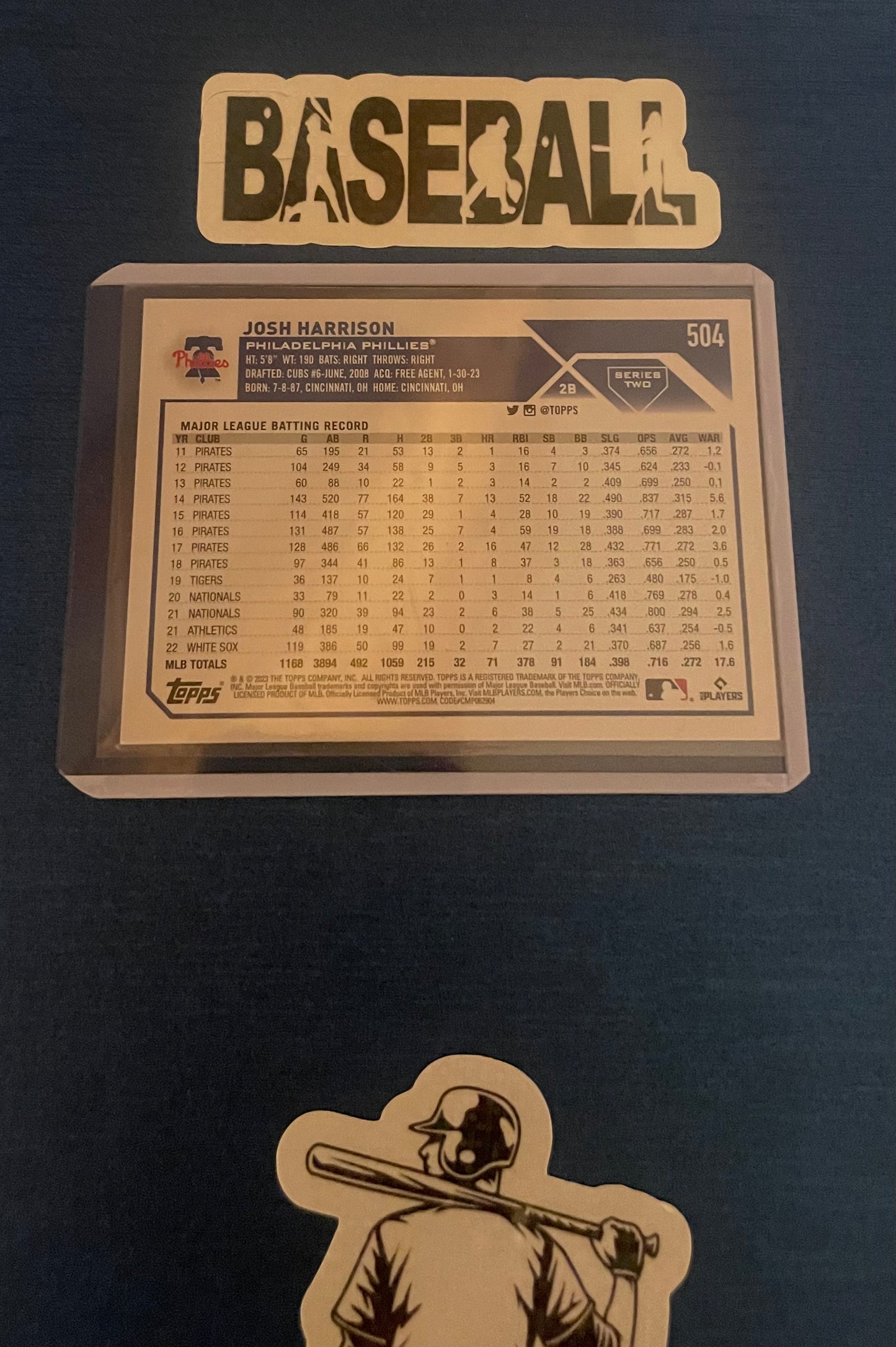 Josh Harrison Philadelphia Phillies Topps 2023