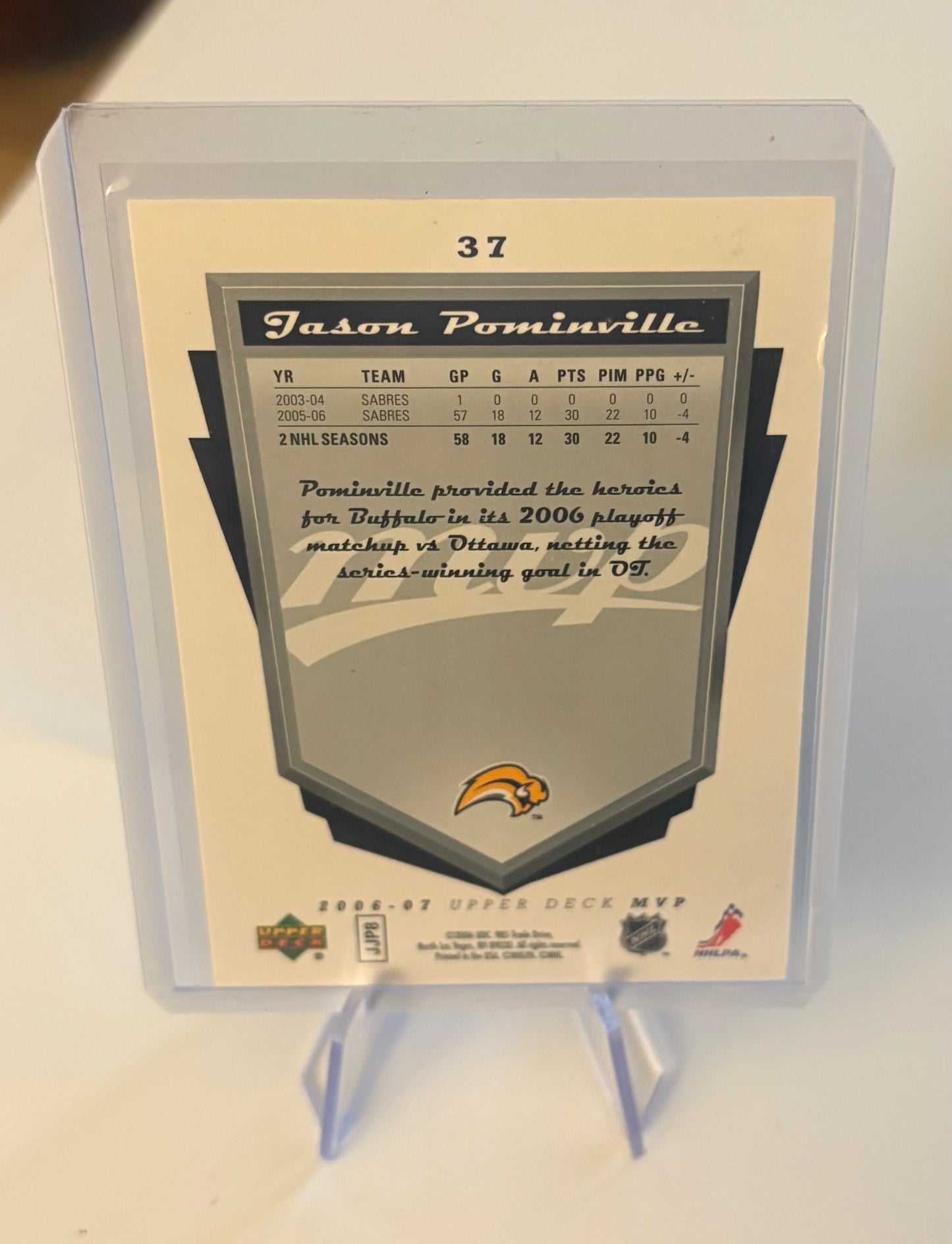 Jason Pominville Buffalo Sabres 2006-07 Upper Deck