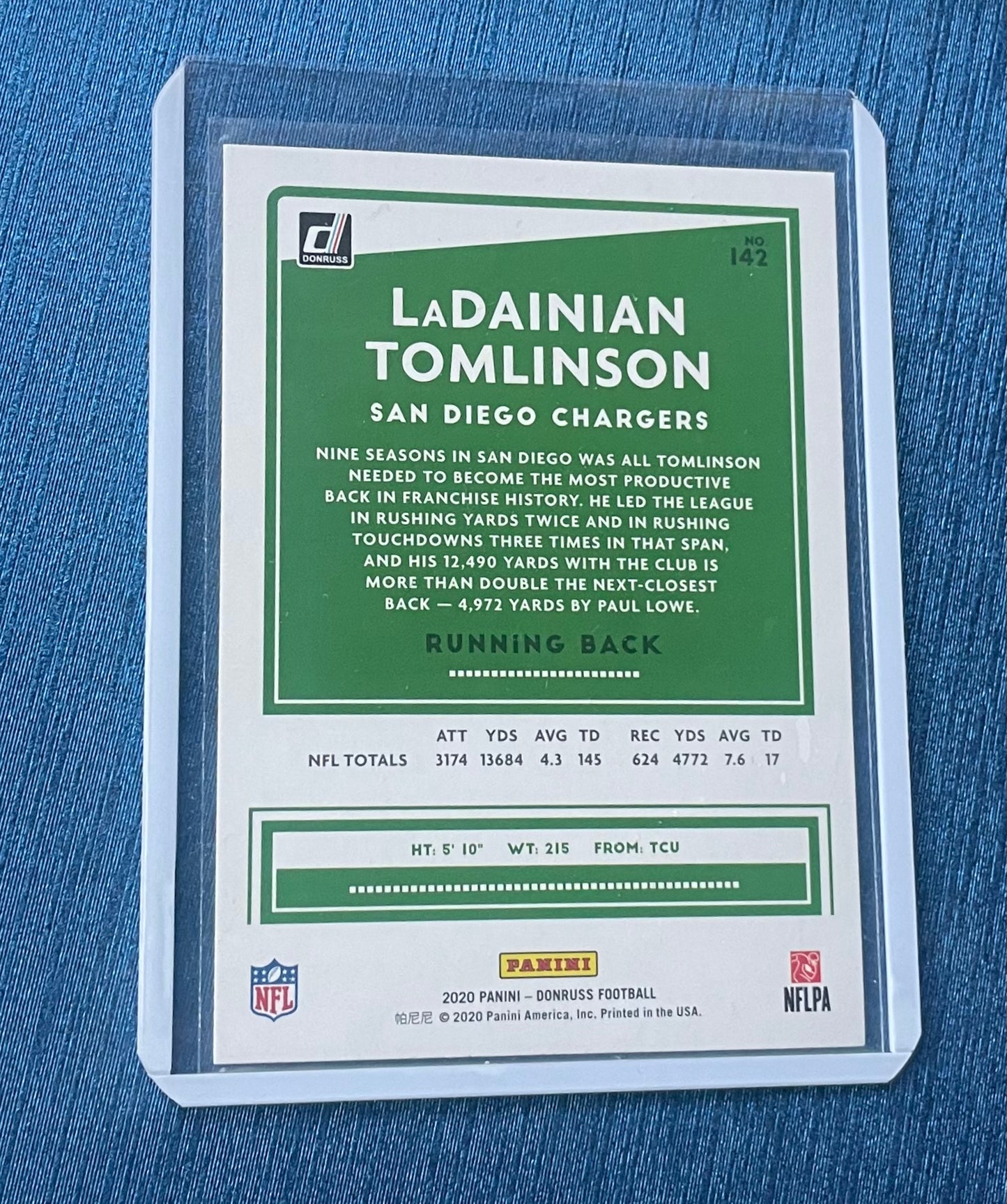 LaDainian Tomlinson San Diego Chargers 2020 Donruss