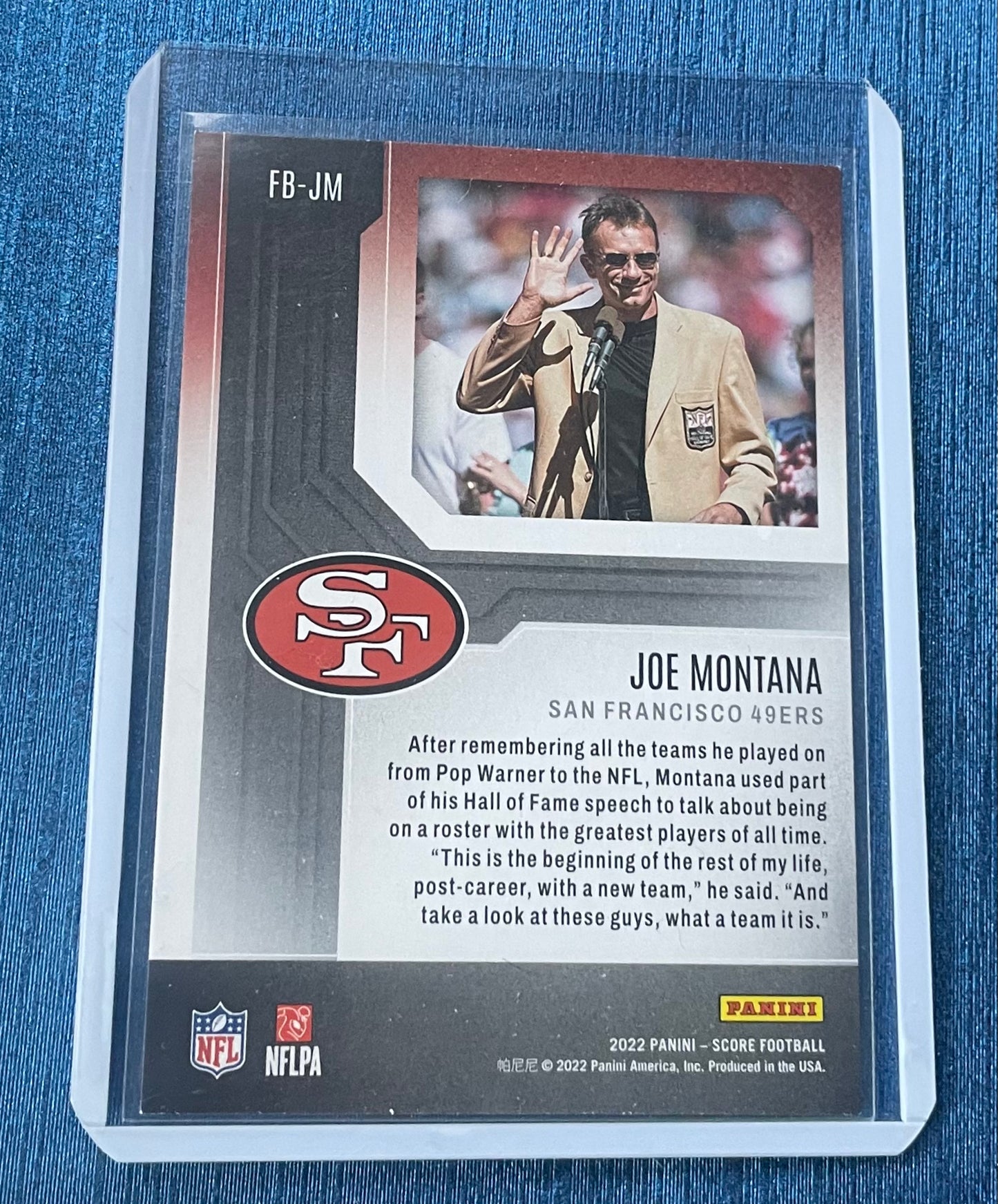 Joe Montana 1st ballot San Franscico 49ers 2022 Score