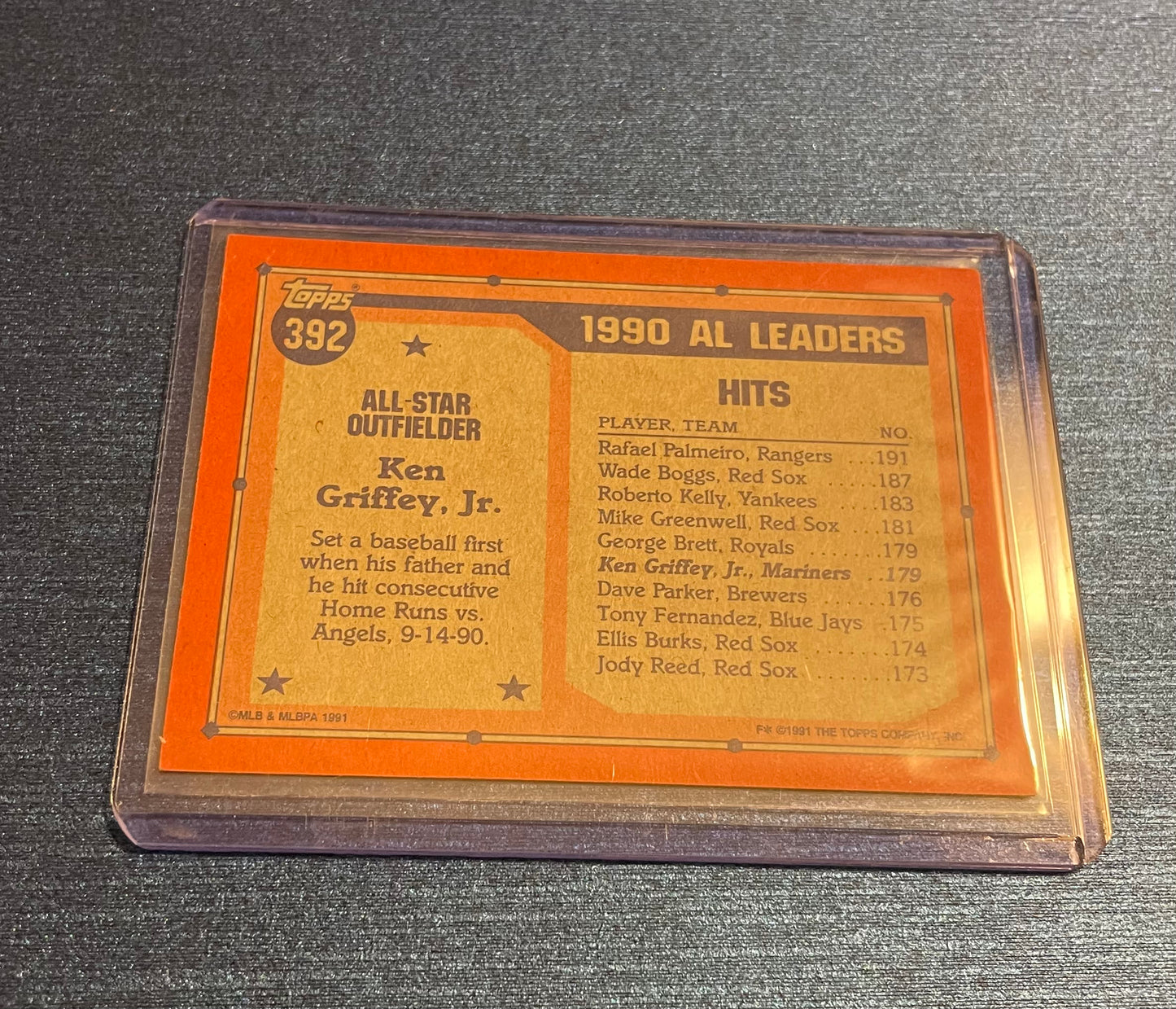 Ken Griffey Jr. Seattle Mariners Topps 40 years of baseball 1991