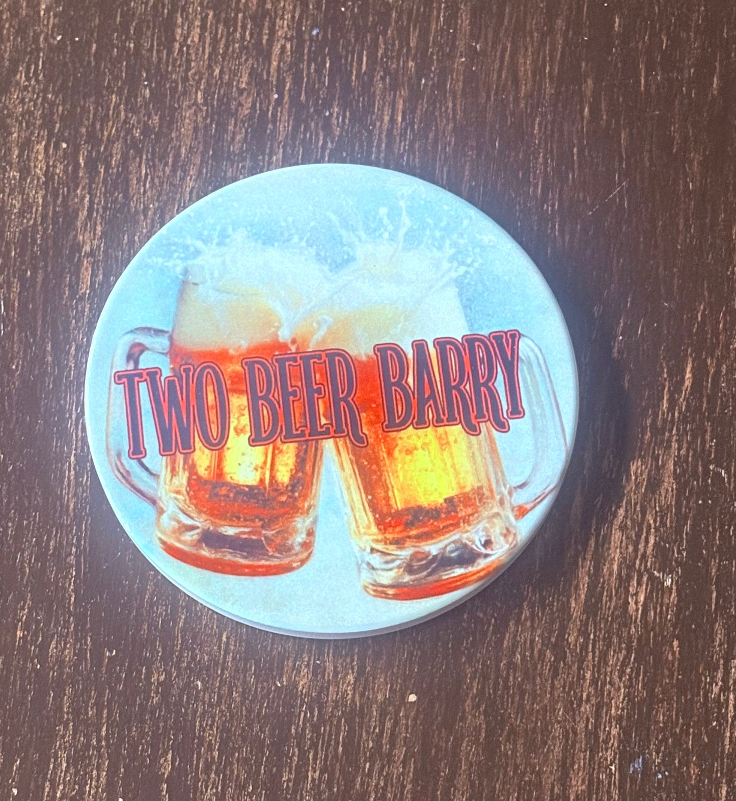 Two Beer Barry sublimated slate coaster