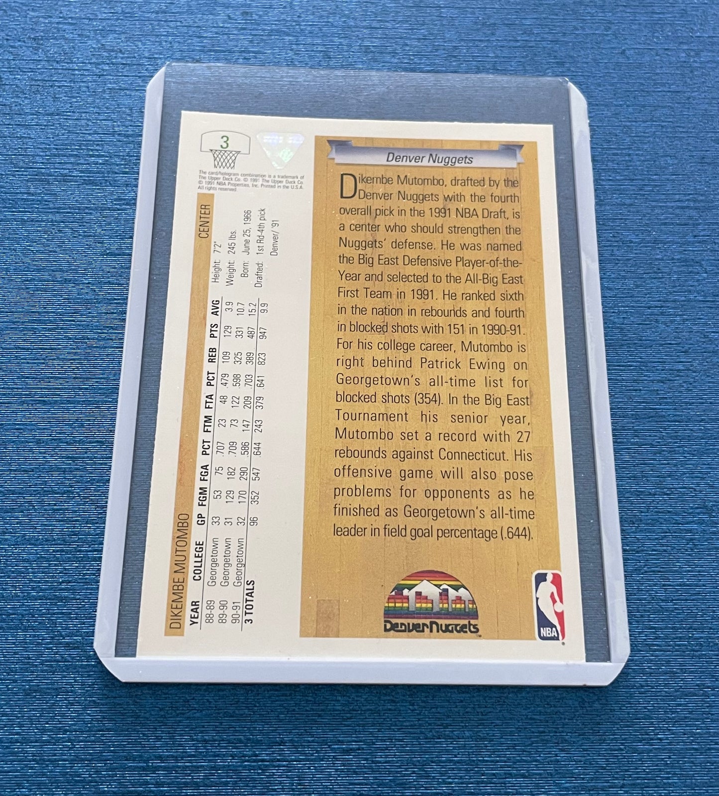 Dikembe Mutumbo Denver Nuggets 1991-92 Upper Deck