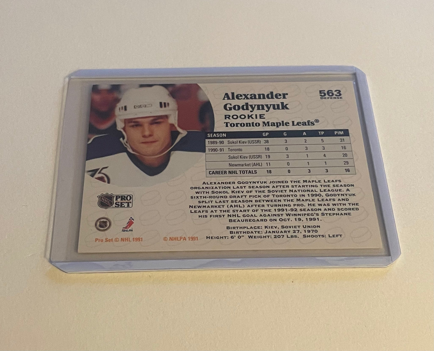 Alexander Godynyuk Calgary flames/Toronto Maple Leafs 1991 Pro Set