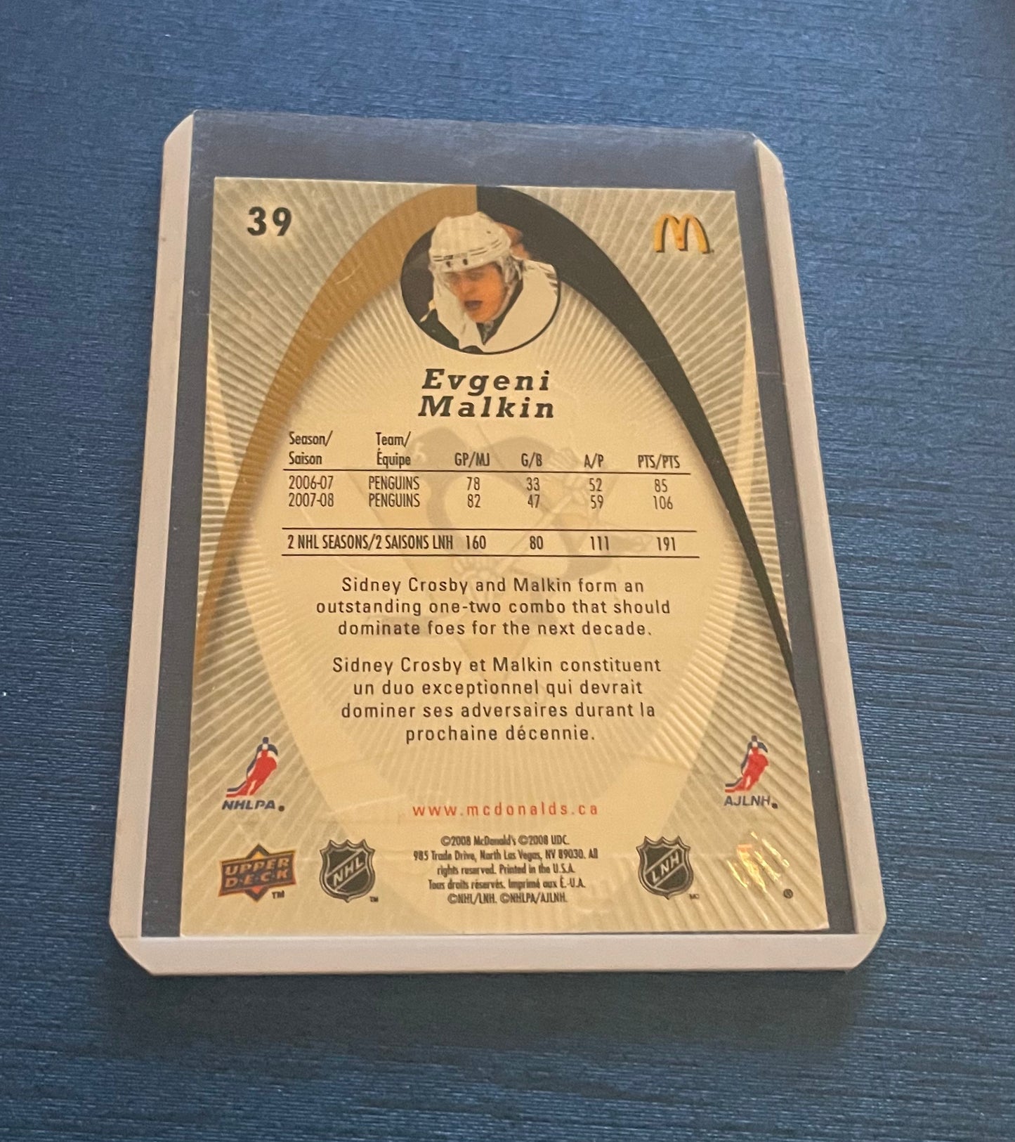 Evgeni Malkin Pittsburg Penguins 2008 Upper Deck