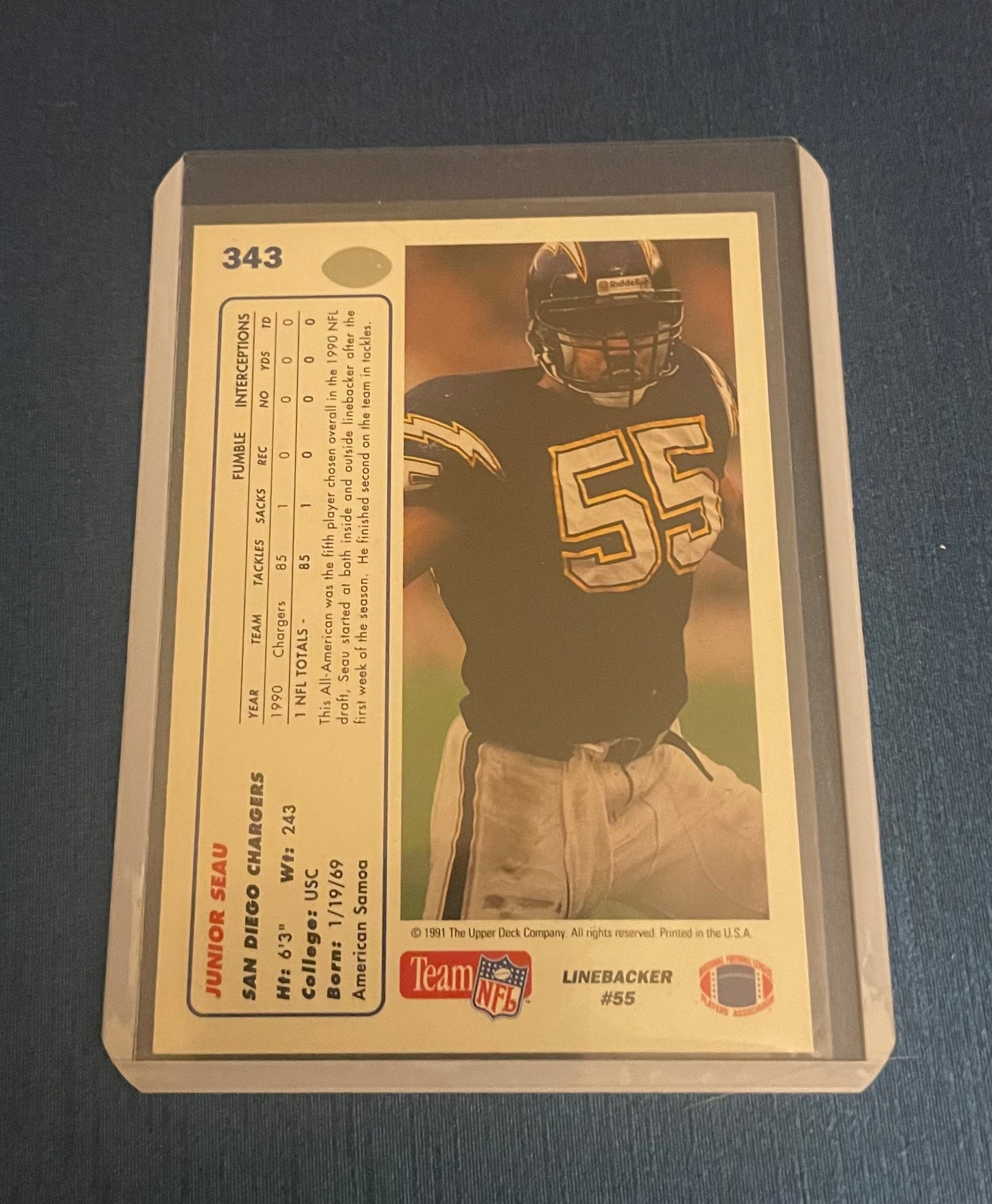 Junior Seau San Diego Chargers ‘91 Upper Deck