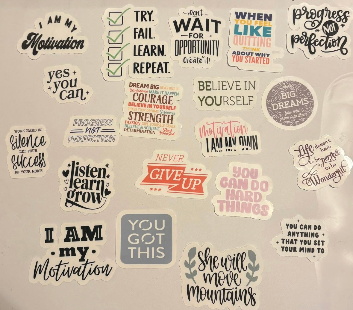 Motivational sayings sticker set 20pc