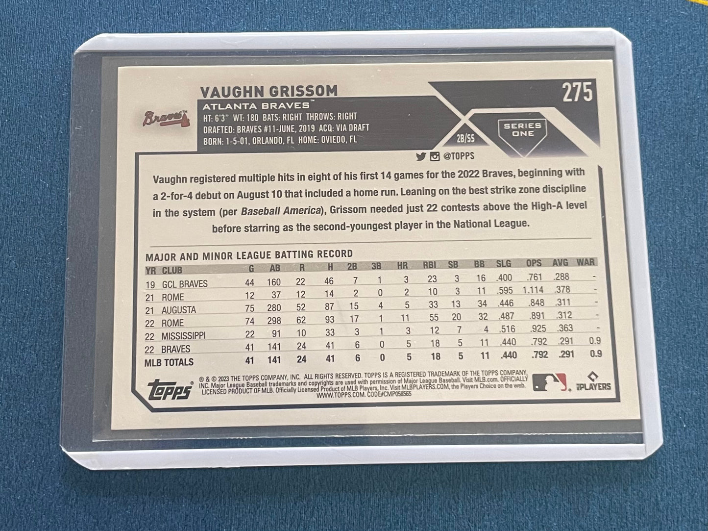 Vaughn Grissom Atlanta Braves Topps 2023