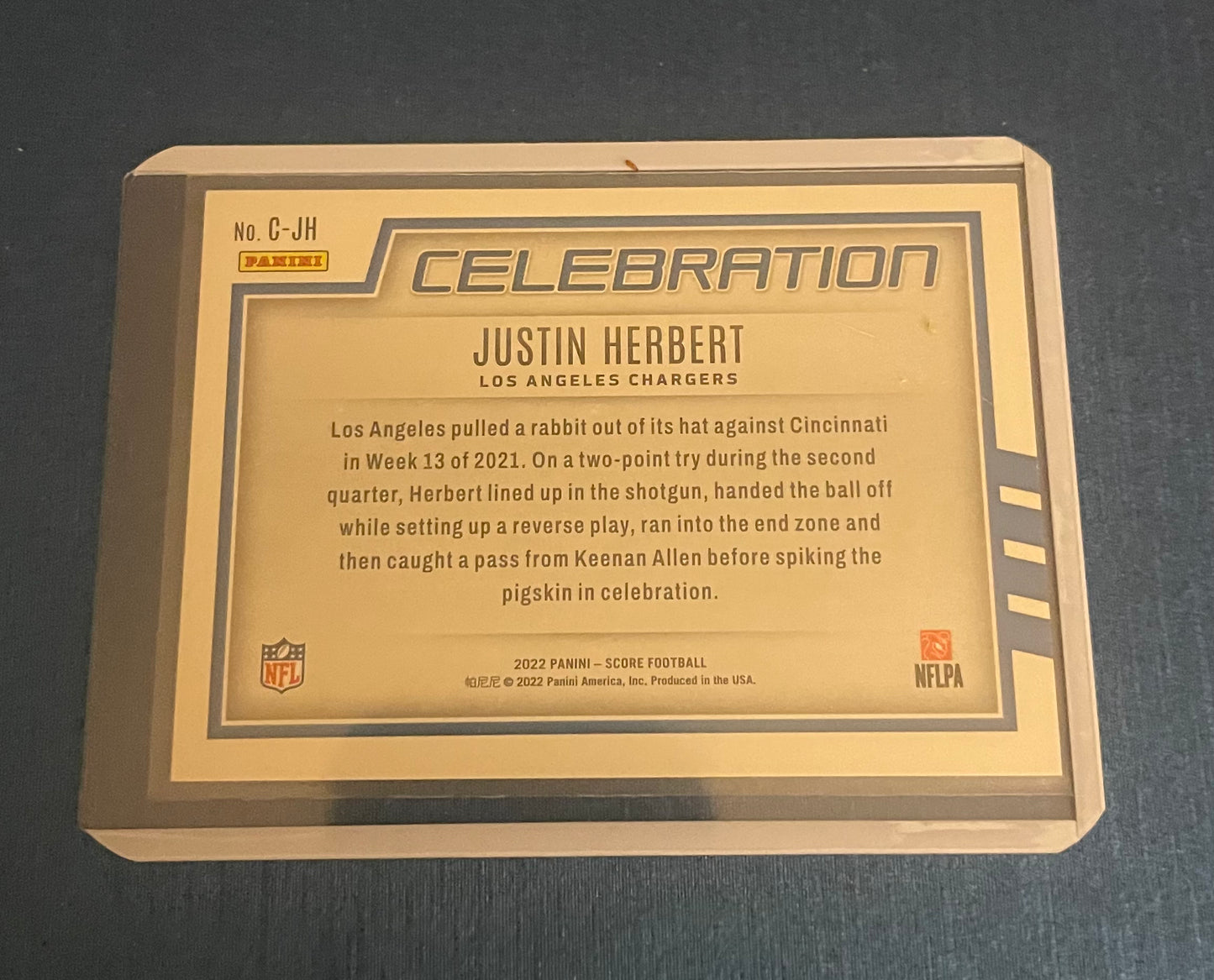 Justin Herbert Los Angeles Chargers 2022 Panini
