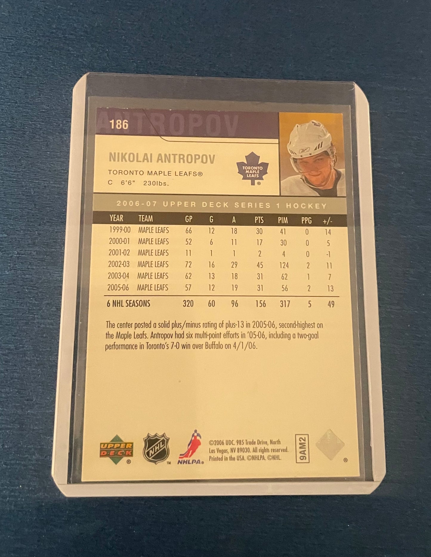 Nicolai Antropov Toronto Maple Leafs ‘06-07 Upper Deck
