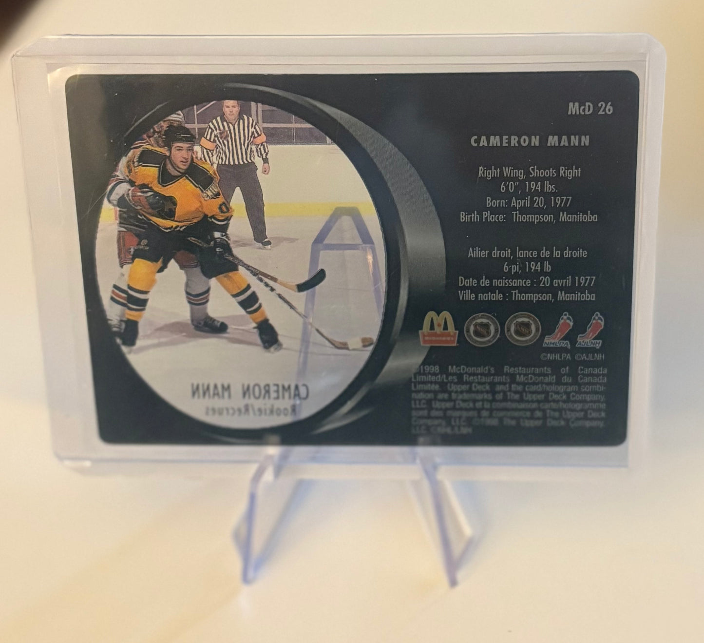 Cameron Mann Boston Bruins Upper Deck 1998