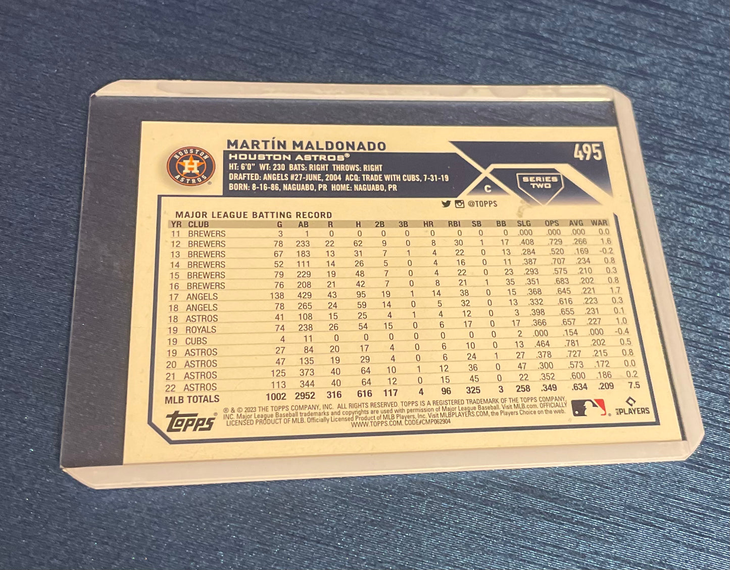 Martin Maldonado Houston Astros Topps 2023