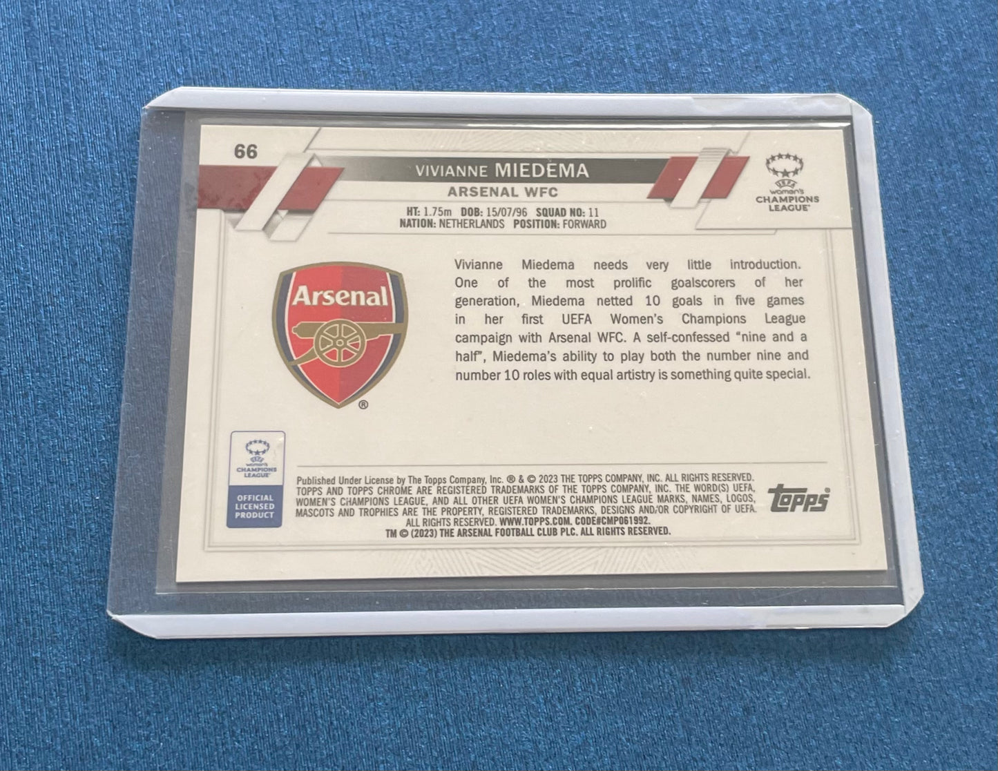 Vivianne Miedema Arsenal 2023 Topps