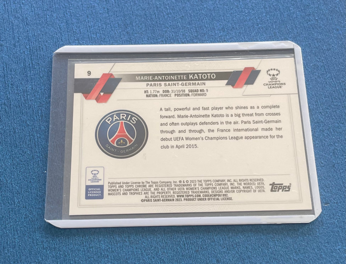 Marie Antoinette Katoto Paris Saint German 2023 Topps (stand included)