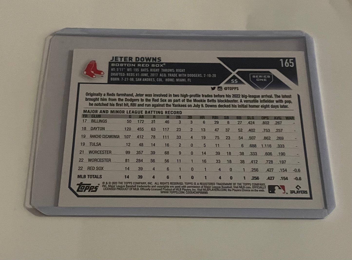 Jeter Downs Boston Red Sox Topps 2023