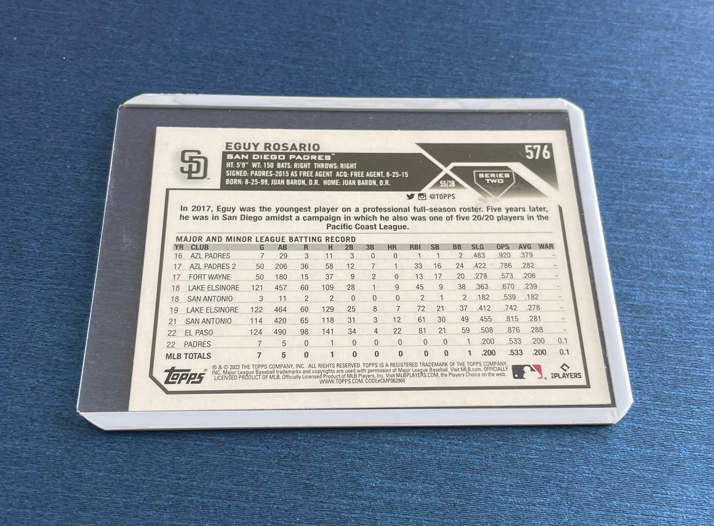 Eguy Rosario San Diego Padres Topps 2023