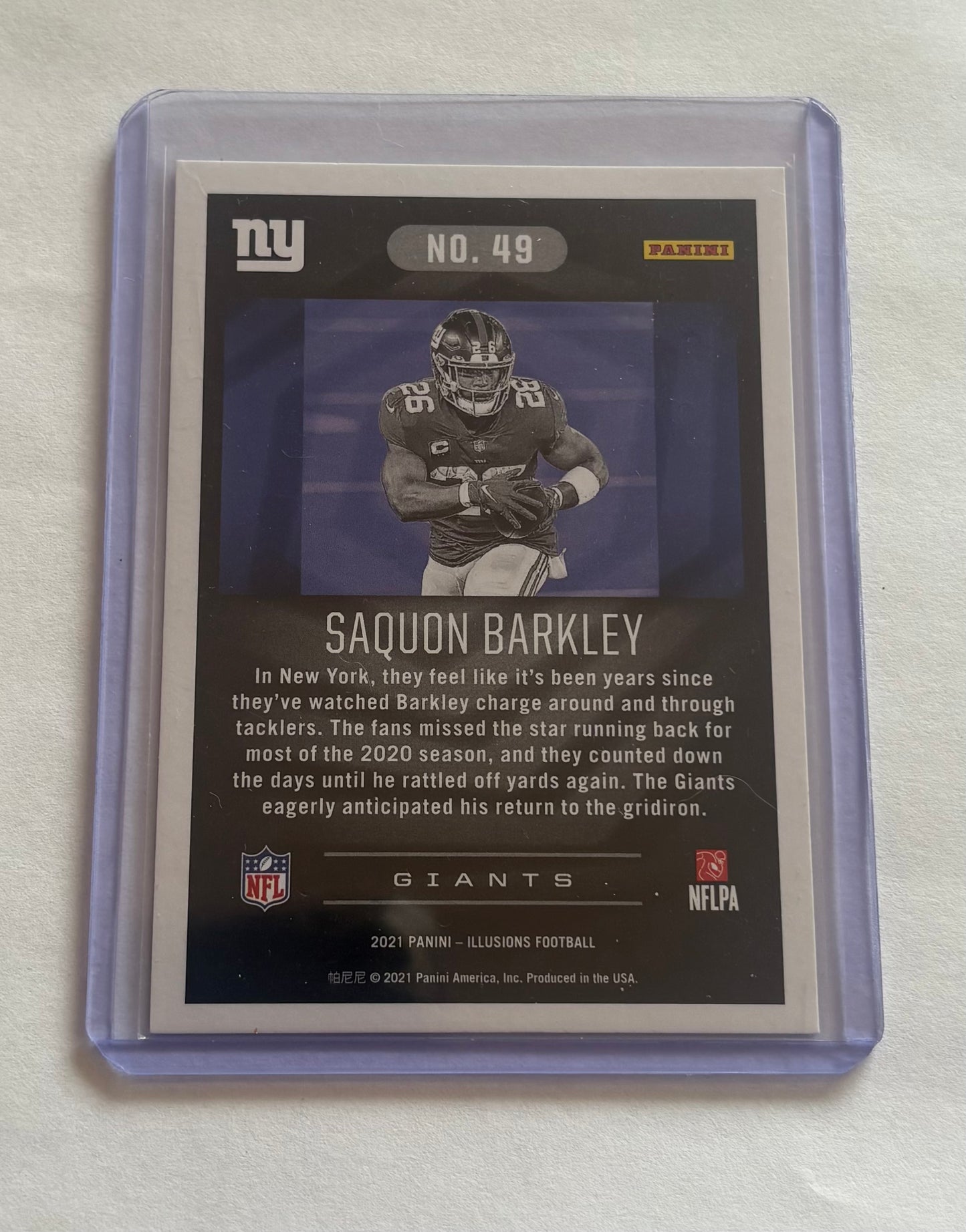 Saquon Barkley New York Giants 2021 Panini Illusions