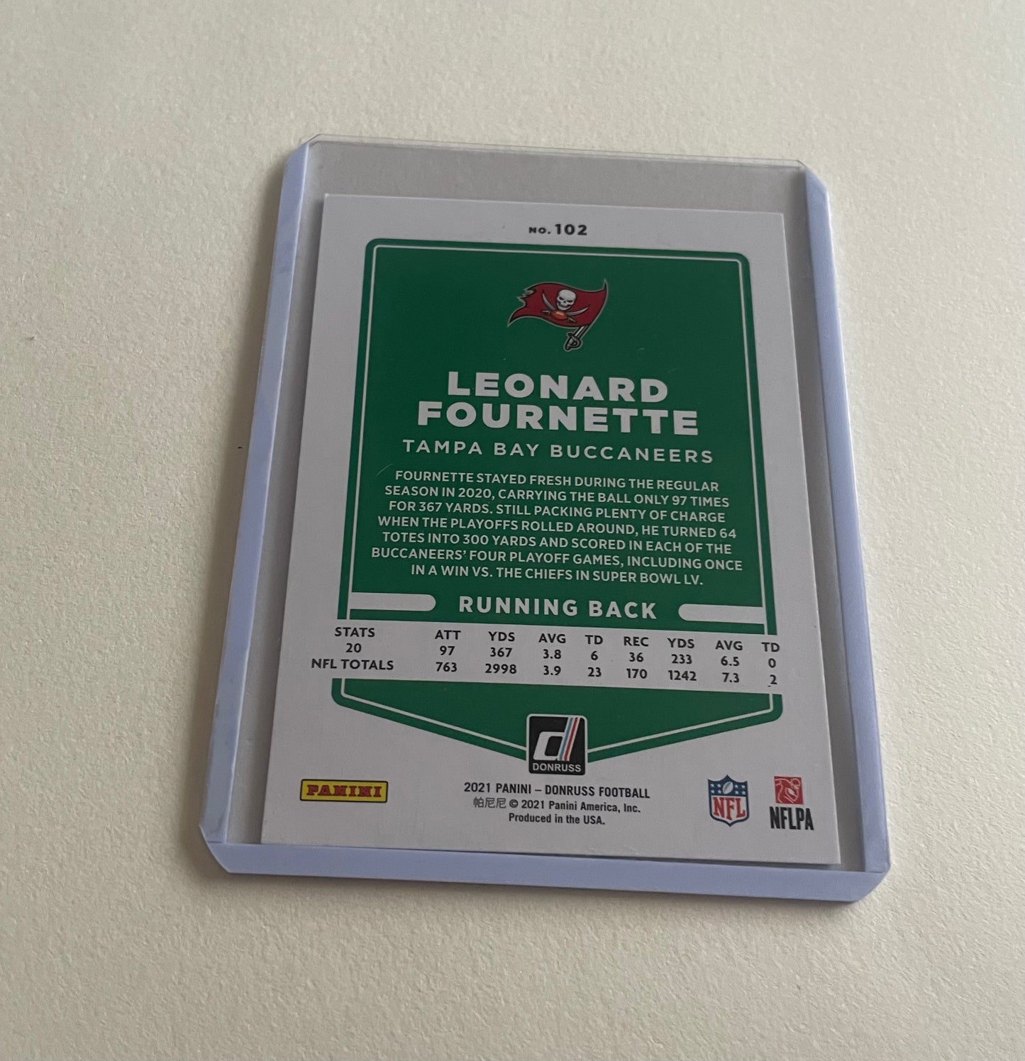 Leonard Fournette Tampa Bay Buccaneers 2021 Donruss press proof