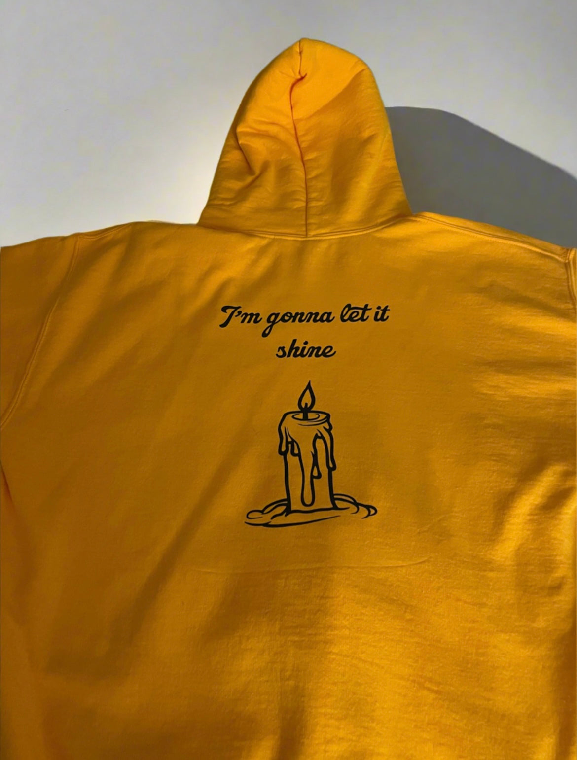 “This little light of mine” yellow hooded sweatshirt