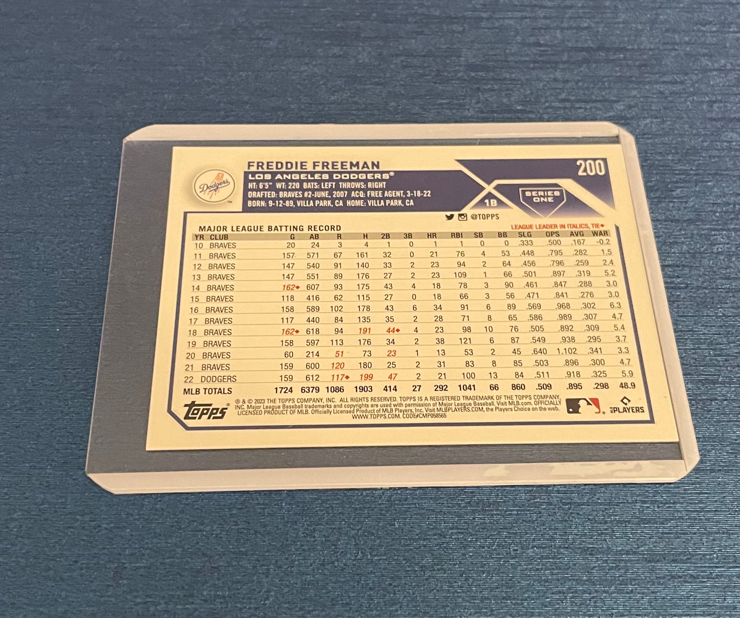 Freddy Freeman Los Angeles Dodgers Topps 2023