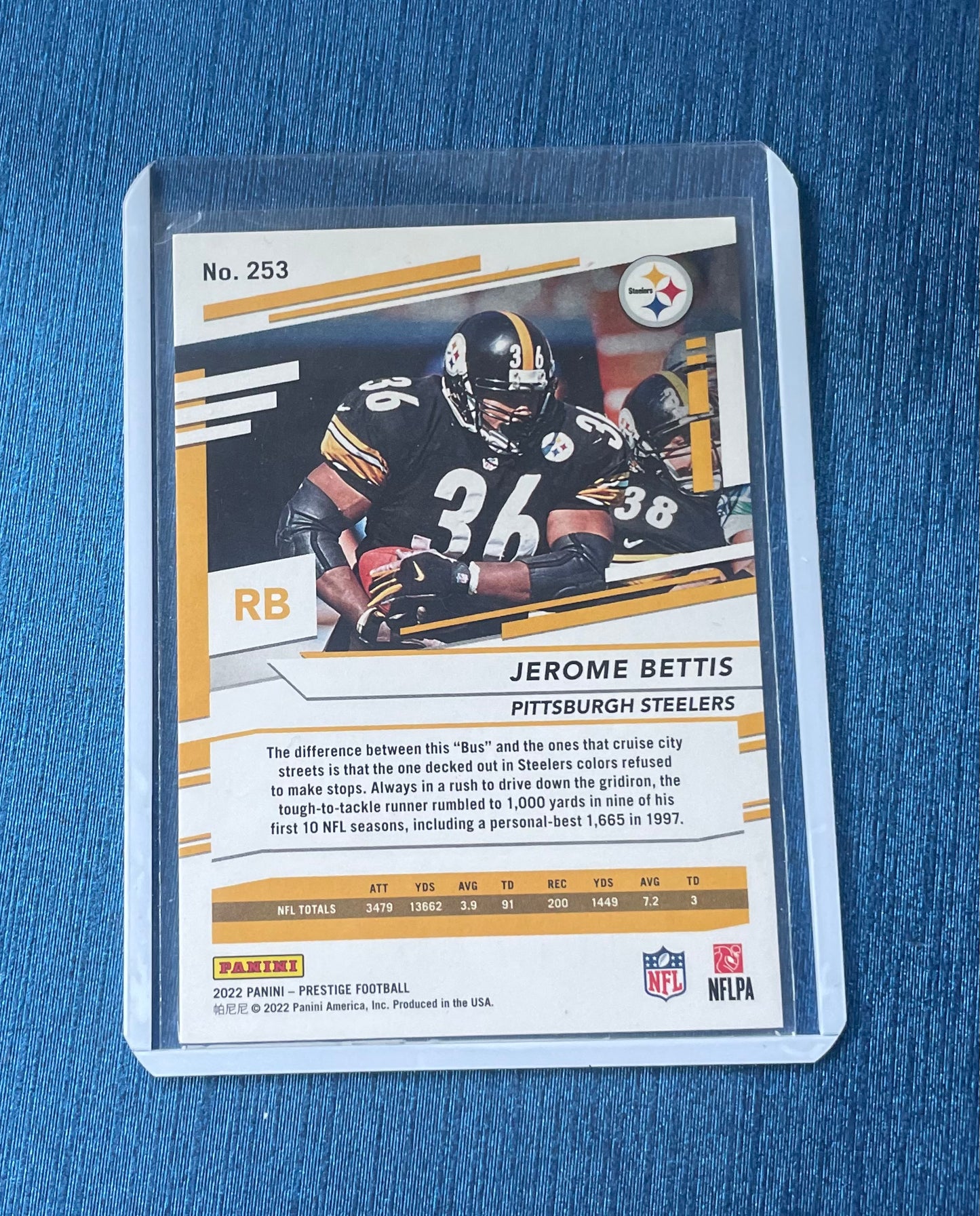 Jerome Bettis Pittsburgh Steelers 2022 Panini Prestige