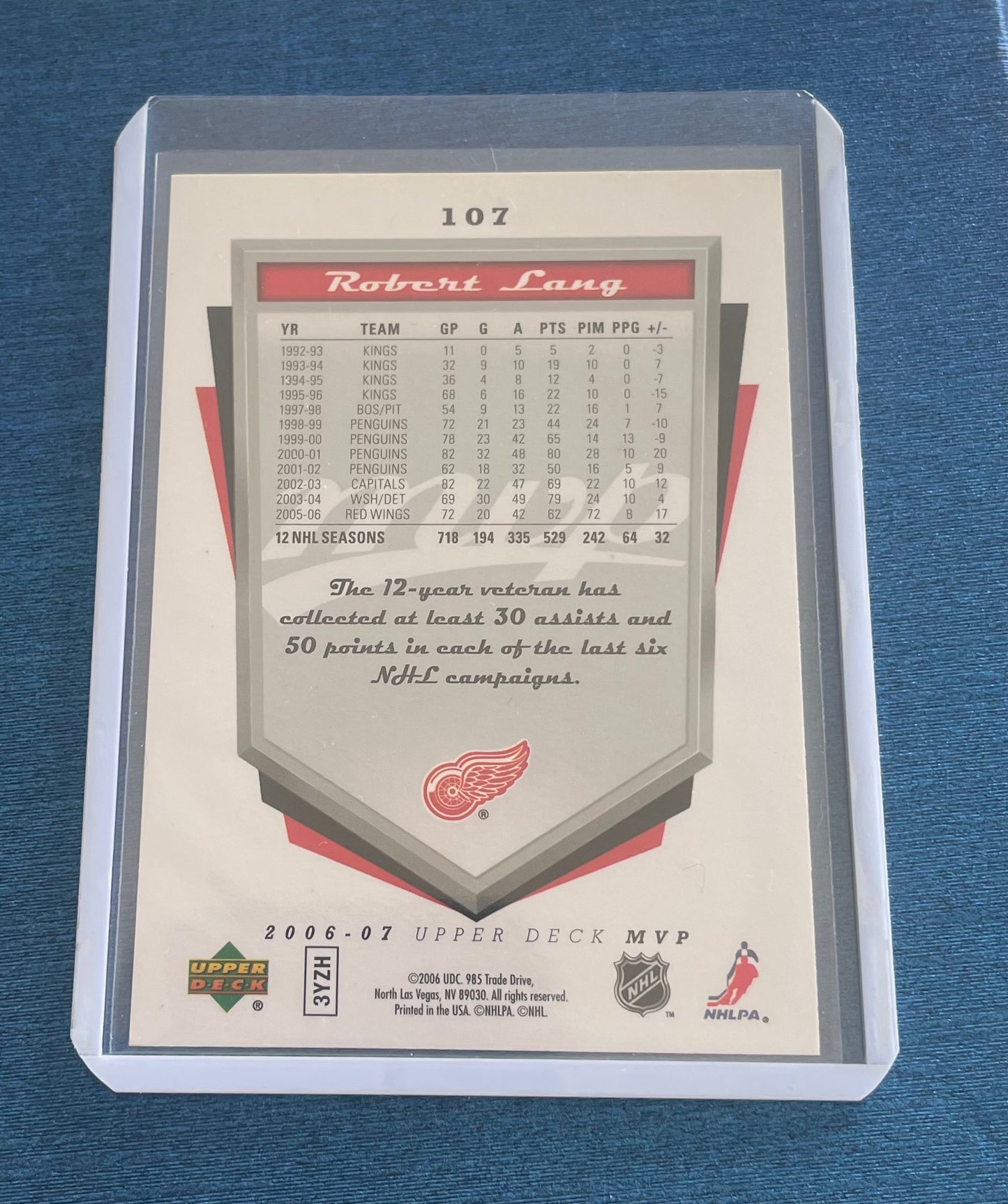 Robert Lang Detroit Red Wings 2006-07 Upper Deck MVP