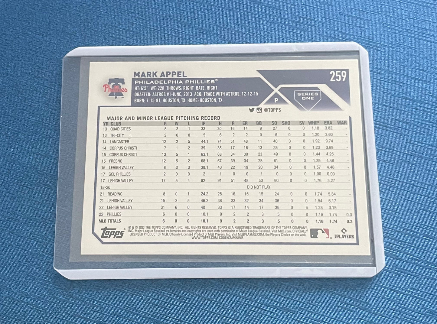 Mark Appel Philadelphia Phillies Topps 2023