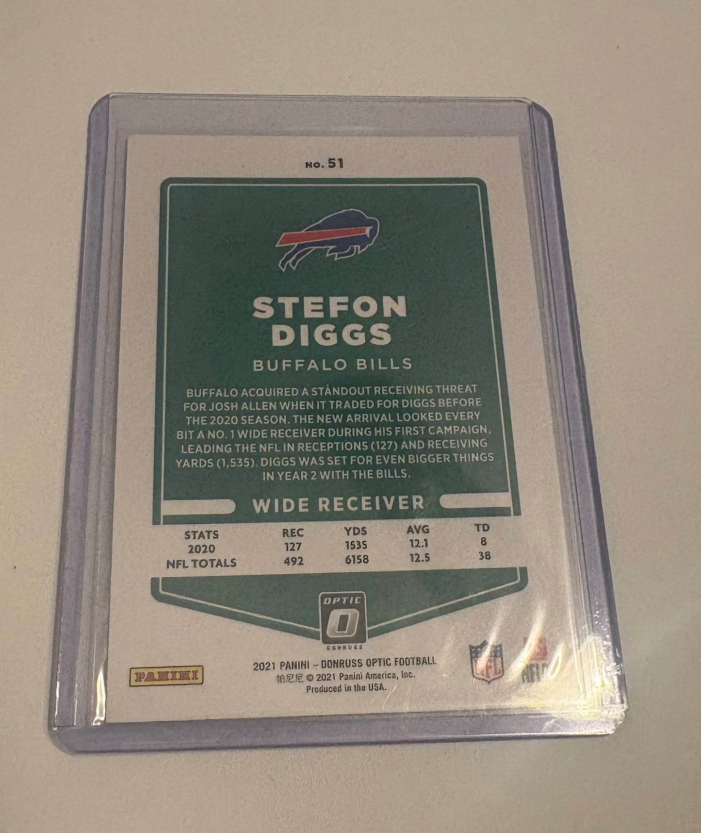 Stephon Diggs Buffalo Bills 2021 Donruss Optic