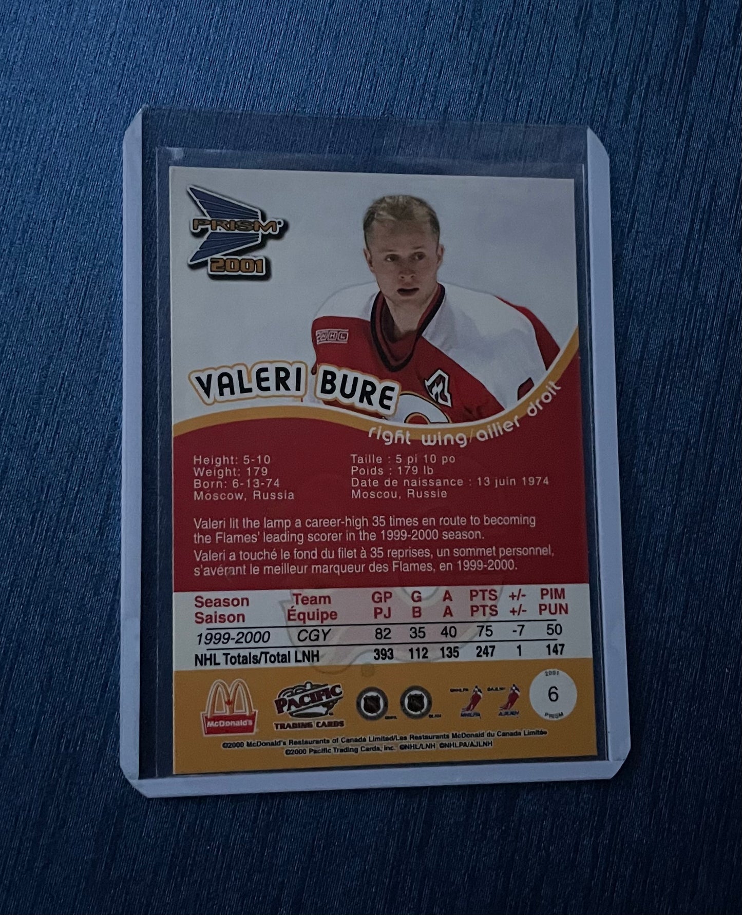 Valeri Bure Calgary Flames Pacific Prism 2001