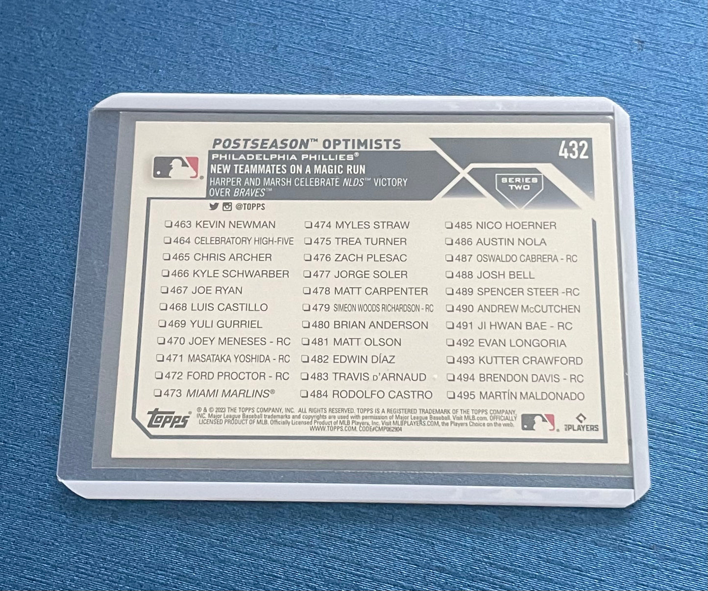 Postseason Optimists Philadelphia Phillies Topps 2023