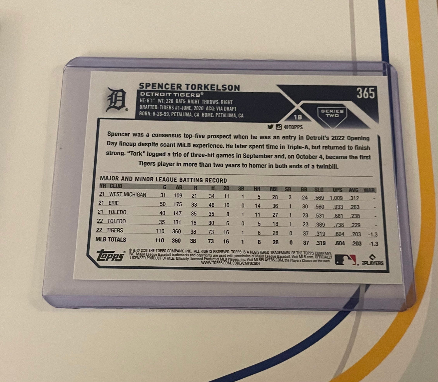Spencer Torkelson Detroit Togers 2023 Future Stars Topps
