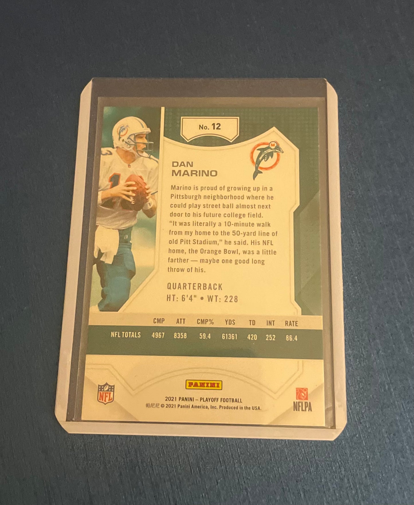 Dan Marino Miami Dolphins 2021 Playoff Football