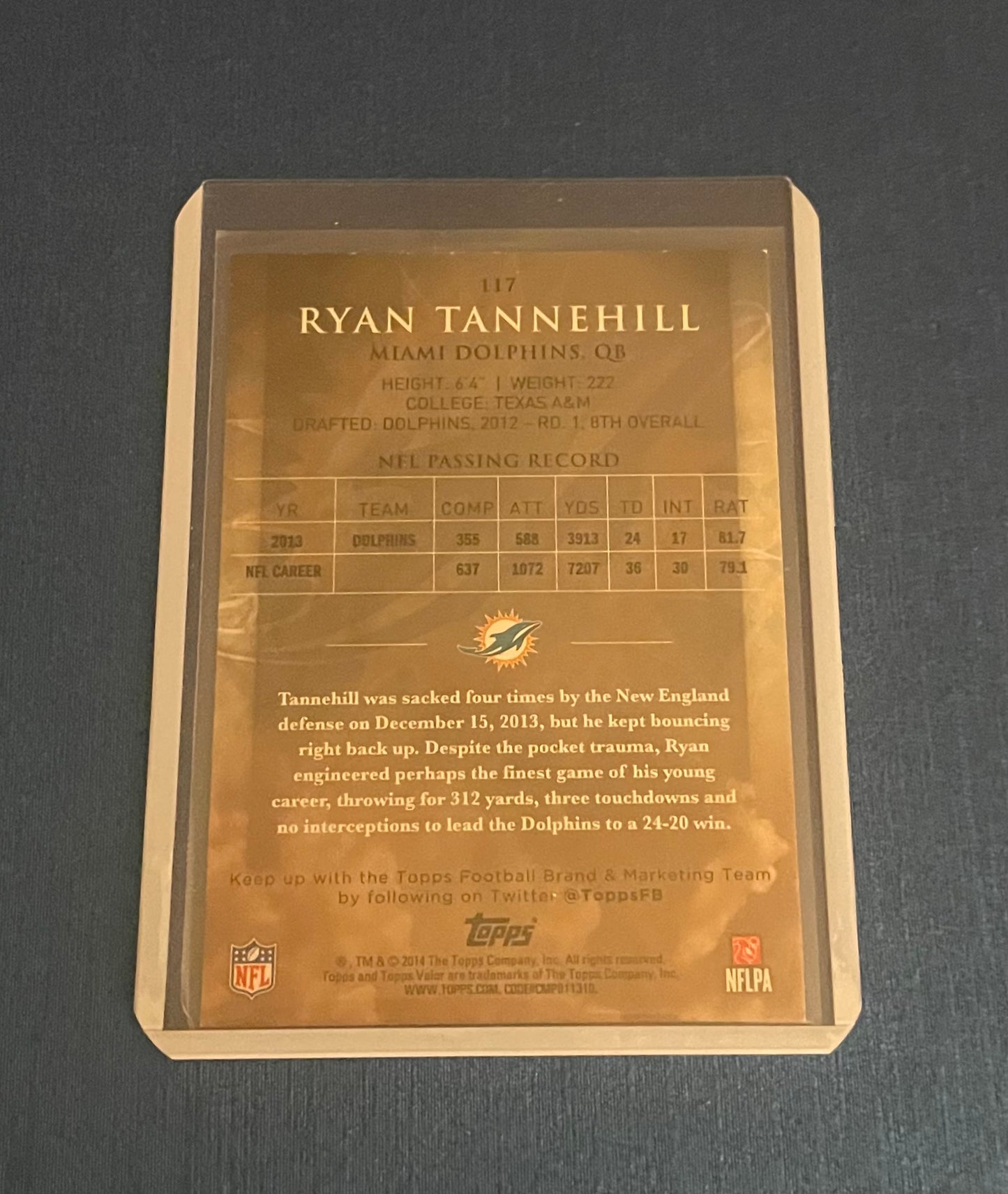Ryan Tannehill Miami Dolphins 2014 Topps Valor