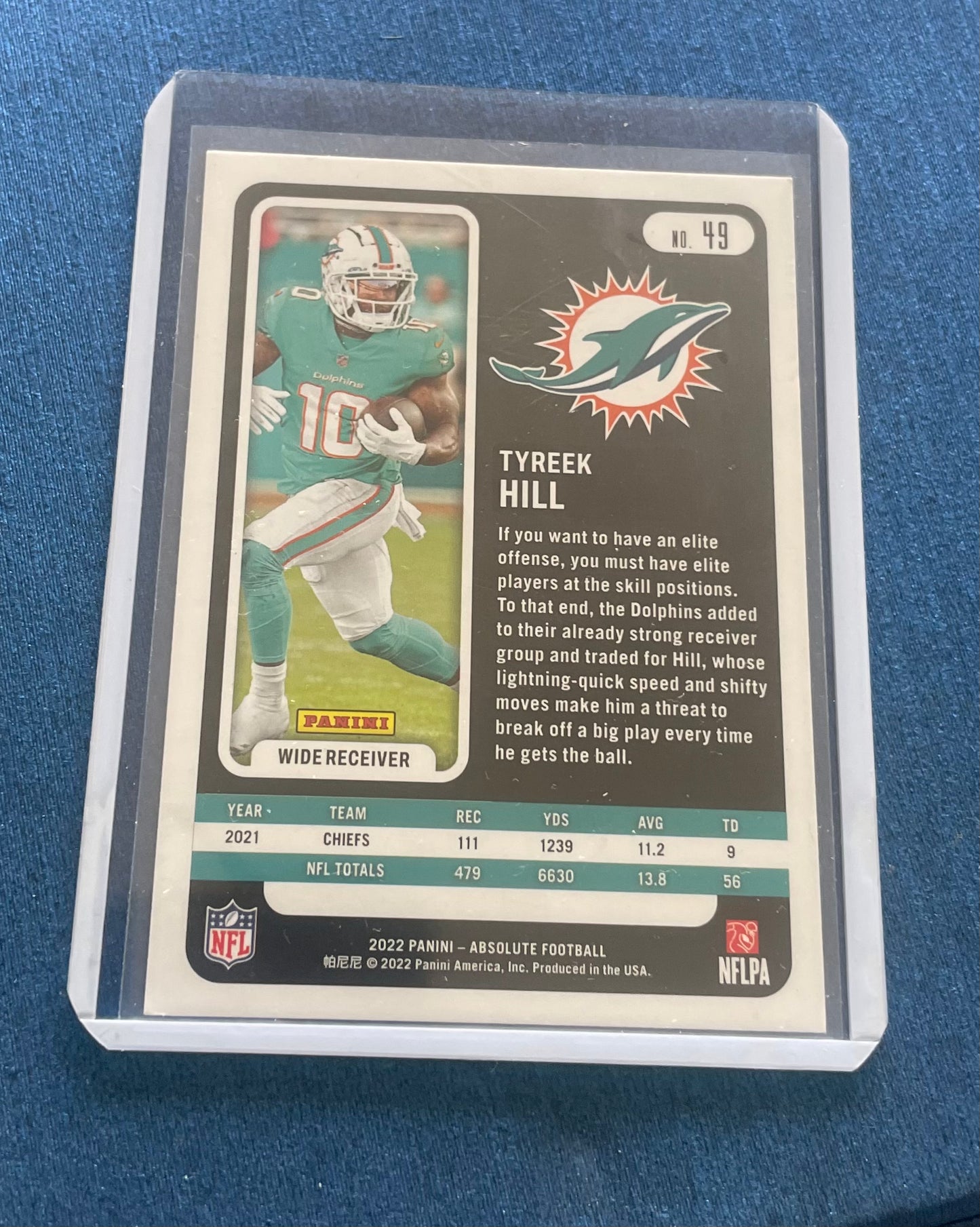 Tyreek Hill Miami Dolphins 2022 Absolute Football