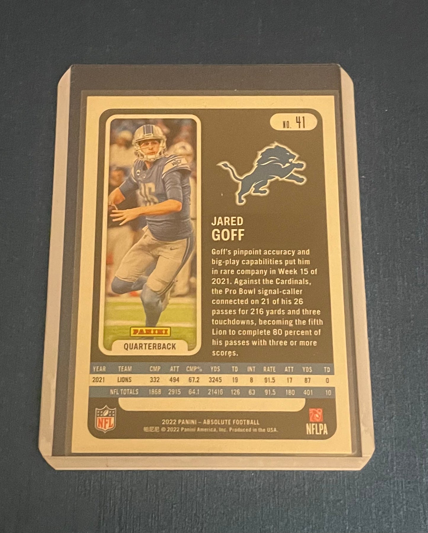 Jared Goff Detroit Lions 2022 Panini