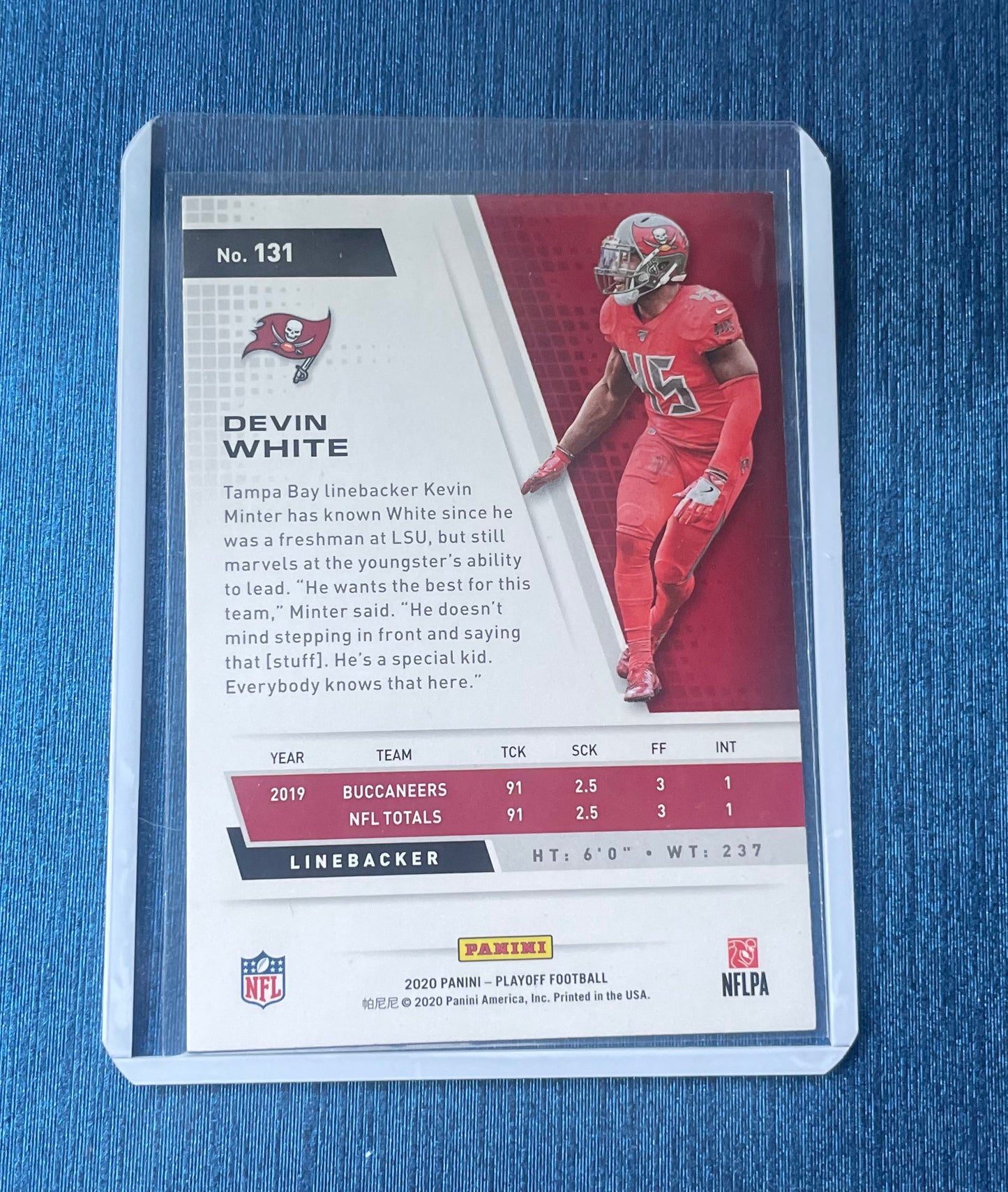 Devin White Tampa Bay Buccaneers 2020 Panini Playoff
